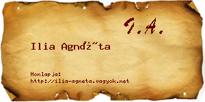 Ilia Agnéta névjegykártya